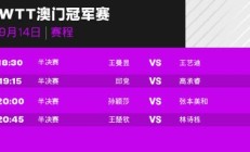 开云真人:今天WTT澳门冠军赛赛程直播时间表 男女单打半决赛对阵名单